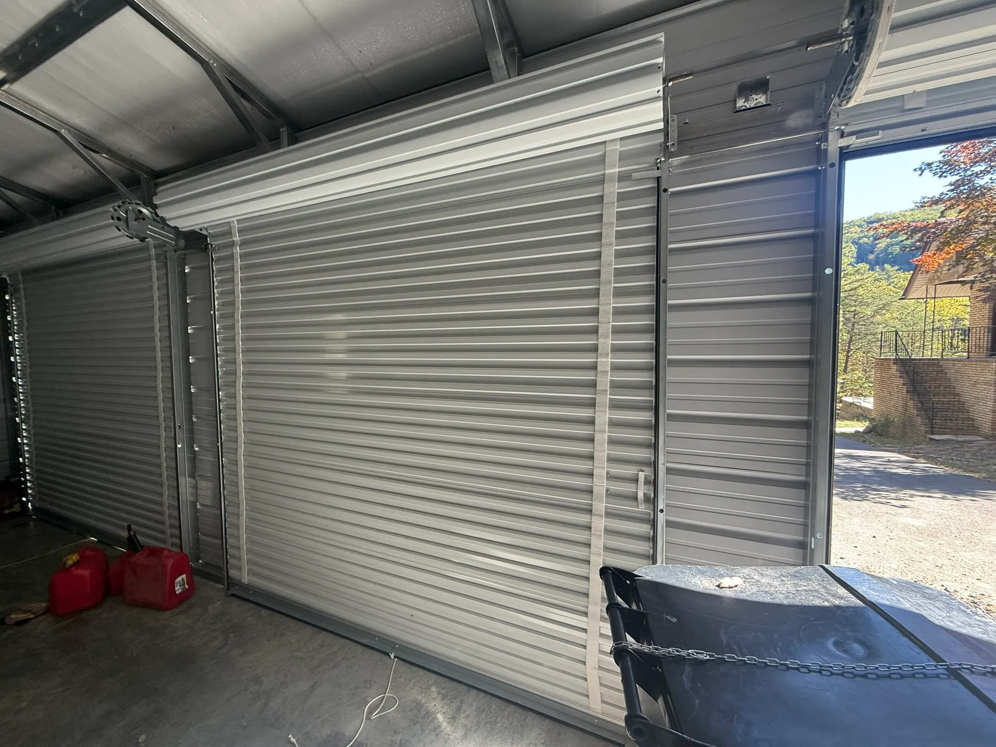 Galvanized rolling sheet commercial doors in metal building interior