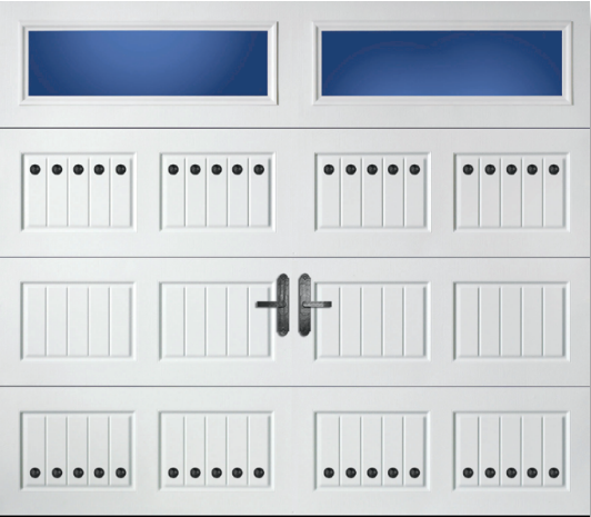 Castle Rock handles and strap hinges on sandtone door